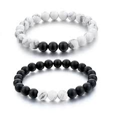 Black And White Relationship Bracelets Natural Stone Couple Bracelet In 14 Designs Matching Bracelets For Couples Couples Bracelets For 2 Beaded Bracelets Wristband Jewelry Bracelets For Men