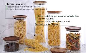 Great for storing candy, cotton swabs, cotton balls, cosmetic pads, bath salts, and specifications: Amazon Com Kkc Home Accents Glass Canister With Wood Lid Tea Canisters For Loose Tea Airtight Tea Containers Airtight Glass Container For Loose Leaf Tea Coffee Bean Glass Jar Wood Lid 39 Floz 2 Pack Home Kitchen