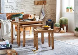 Additional features include rustic iron drawer pulls and rustic iron hinges. Nesting Tables Home Kitchen Wooden Nest Of 3 Tables Corona Mexican Pine Coffee Table