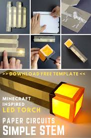 Free Stem Template How To Create A Light Up Paper Torches Paper Toys Making Paper Circuits Paper Toys