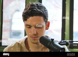 Lauv films a session in Brooklyn Stock Photo