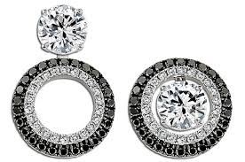 Black And White Diamond Earrings Convertible Black And White Diamond Earrings Three Earrings In One Houston Jewelry Tiny Jewelry White Diamond Earrings