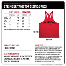 Ironville Size Charts Gym Apparel Measurments Ironville