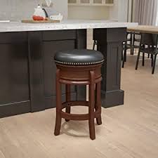 If you want to add a kitchen island with seating, you should allow at least 36″ of clearance from the counter edge to any. Amazon Com Flash Furniture 24 High Backless Light Cherry Wood Counter Height Stool Carved Apron And Black Leathersoft Swivel Seat Furniture Decor
