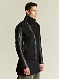 Rick Owens Men Rick Owens Rick Owens Mens Calfskin And Lamb Leather Mountain Jacket Leather Jacket Men Jackets Leather Jacket