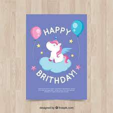 Download Free Birthday Card With Unicorn Svg Dxf Eps Png Cut File Silhouette Background