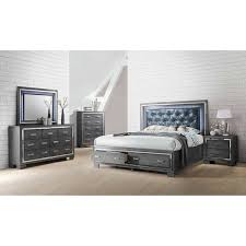Bring Sophisticated Chic To Your Bedroom With The Titanium 5 Piece Bedroom Set By Elements 5 Piece Bedroom Set Bedroom Set Contemporary Bedroom Furniture Sets