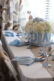 Shabby Chic Boy Baby Shower Party Ideas Photo 2 Of 21 Baby Boy Shower Baby Boy Shower Party Baby Shower Centerpieces