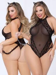 For sizes 18 and above big and beautiful. Seven Til Midnight Sexy Kitty Cat 2 Pc Lace Mesh Bedroom Costume Plus Size Diosa Uk