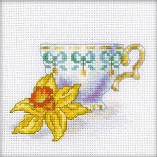 Mini counted cross stitch patterns to print online, thousands of designs to choose from. Rto Cross Stitch Kit Miniature Daffodil Cup Tea Party Stoney Creek Online Store
