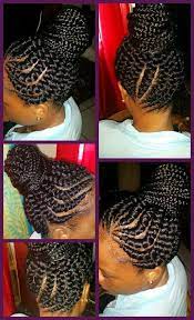Ghana Braid Bun Black Hair Information Community Braided Bun Black Hair Hair Styles Natural Hair Styles