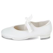 Danshuz Toddler Little Girls White Patent Ribbon Tap Shoes Size 5 5 3