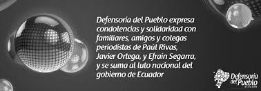 Un día de luto nacional o duelo nacional es un día o días marcados por el luto y las actividades de conmemoración que se observan entre la mayoría de la población de un país. Defensoria Del Pueblo Expresa Condolencias Y Solidaridad Con Familiares Amigos Y Colegas Periodistas De Paul Rivas Javier Ortega Y Efrain Segarra Y Se Suma Al Luto Nacional Decretado Por El Gobierno De