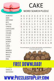 Cake Word Search Puzzle Word Games For Kids Free Printable Puzzles Printable Word Games