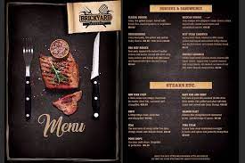 Steak House Food Menu Food Menu Template Food Menu Menu Restaurant
