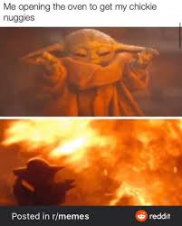 With it, the internet was flooded with baby yoda memes. Baby Yoda Force Pushing Fire Memetemplatesofficial