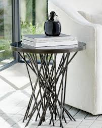 William D Scott Stix Side Table With Bronze Glass Top In 2020 Side Table Glass Top Table