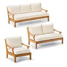 cassara 3 pc sofa set in natural finish yazlik ev dekorasyonu yazlik evler ev dekorasyonu
