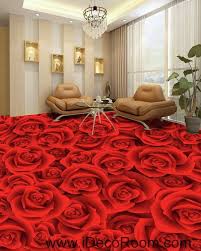 Full Red Romantic Roses 00022 Floor Decals 3d Wallpaper Wall Mural Stickers Print Art Bathroom Decor Living Room Kitchen Waterproof Business Home Office Gift Floor Murals Floor Design 3d Wallpaper For Walls