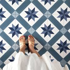Gerflor Texline 2080 Cordoba Blue Sol Vinyle Gerflor A Pose Libre Imitation Carreaux De Ciment Carreau De Ciment Vinyle Carreaux De Ciment