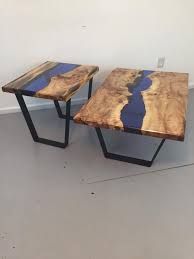 Resin Coffee And Side Table Etsy Live Edge Dining Table Resin Table Table