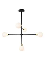 Piper Art Deco Flush Ceiling Light H78cm X W77cm Black Lamper
