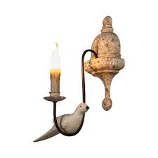 Vintage, modern and everything in between,the wall lamp can be styled in any multitude of ways. Distressed White 1 2 Bulb Wall Light Rural Wood Candle Style Wall Sconce With Bird Decor Beautifulhalo Com
