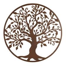 Tree Of Life Metal Brown Hanging Wall Art Sculpture Home Garden Big 100 Cm Metal Tree Wall Art Wall Sculpture Art Metal Tree