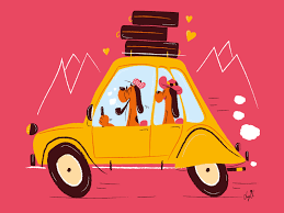 let s go love car cartoon graphic illustration comic art