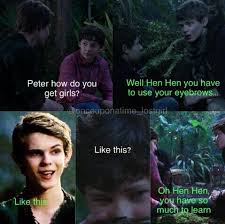 Henry Peter Como Consigues Chicas Peter Bueno Henry Tienes Que Usar Tus Cejas Asi Henry Asi Peter Oh H In 2020 Peter Pan Ouat Robbie Kay Peter Pan Robbie Kay