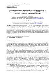 It is one of the twelve national key economic areas (nkea). Pdf Customer Relationship Management Crm In Hotel Industry A Framework Proposal On The Relationship Among Crm Dimensions Marketing Capabilities And Hotel Performance Basri Rashid And Abdul Alem Mohammad Academia Edu