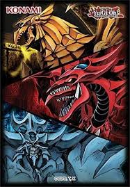 Amazon Com Yu Gi Oh Tcg Slifer Obelisk Ra Sleeves Pack 50 Toys Games