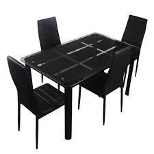 Glass kitchen table set is a furniture item which is used by people as a surface for working on, for eating their meals, and for keeping the objects off the floor. Us Warehouse Rectangle Tempered Glass Dining Table Set Dining Tables Aliexpress