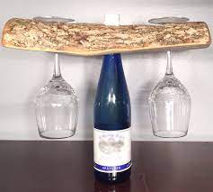 How to make a wine glass holder. Half Log Wood Wine Bottle Topper Natural Wood Manmadewoods