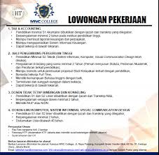 Jun 10, 2021 · jika anda berminat, silahkan kirimkan lamaran terbaru anda ke alamat email berikut : Mnc College Membuka Banyak Lowongan Juli 2019 Serangid