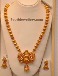 Lakshmi Temple Long Chain Photo Gold Jewellery Design Necklaces Gold Jewelry Fashion Temple Jewellery