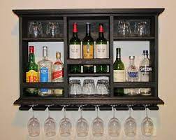 Wall mounted bar cabinets for home. Mini Bar Ebony Stain 3 X2 Minimalist Style Wine Rack Wall Mounted Bar Mini Bar Bar Cabinet Design