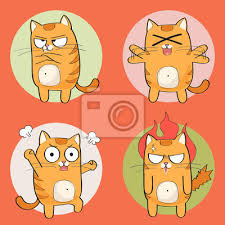 ❤ faits saillants du thème orange cartoon cute lazy cat launcher ✻ dessin. Mignon Personnage De Chat Ensemble De Chat Dessin Anime Mignon Peintures Murales Tableaux Bouder Pousser Des Cris Crier Myloview Fr