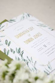 Just My Type Wedding Invitation Stationery Nz Gold Foil Stamped Olive Grove Inspired Waterc Wedding Invitations Wedding Stationery Floral Wedding Invitations