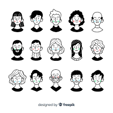 Black And White Characters Cartoon Download Cartoon People Avatar Pack For Free Cartoon People People Illustration Doodle People