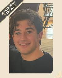 Mazel Tov to this week's Jewish Deac … David Zoller!! Hometown: Livingston,  New Jersey Class of: 2027 Major: Finance Favorite Jewish Food: Brisket  Which Jewish celebrity would you like to have the