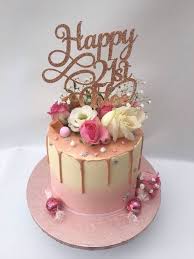 Blush Pink Gold 21st Rose Gold Birthday Cake 21st Birthday Drip Cake Beautiful Birthday Cakes 29th Birthday Cakes 18th Birthday Cake