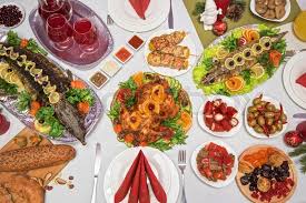 In the south of italy, there's pasta al forno, or baked pasta.a true everything but the kitchen sink. Lots Of Traditional Festive Food On Stock Image Colourbox