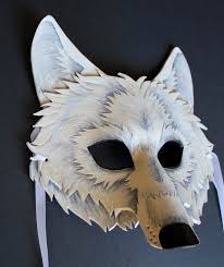 White Wolf Mask Handmade Leather Mask Wolf Mask Leather Mask Wolf Costume
