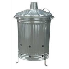 Garden Incinerator 45 X 60cm Homebase Galvanized Steel Compost Bin Steel Handle