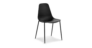 The Svelti Black Dining Chair Is Made From Moulded Polypropylene And Rests On Powder Coated Metal Black Dining Chairs Contemporary Dining Chairs Dining Chairs