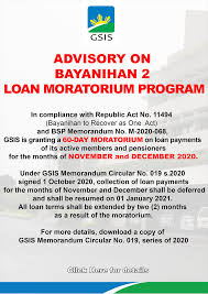Finance charges may be waived as recognized by bayanihan act 2, the unpaid principal portion will continue to earn interest. Advisory On Bayanihan 2 Government Service Insurance System
