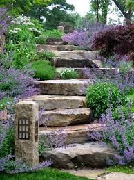 Terrific Landscaping Around The All Natural Rock Steps Garden Stairs Garden Steps Backyard Landscaping