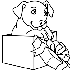 Christmas puppy coloring page 1. Christmas Dogs Coloring Pages Coloring Home