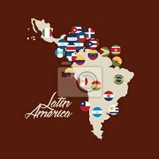 Imagen satelital de américa del sur por wikipedia (se necesita de banda ancha). Karte Von Lateinamerika Mit Den Flaggen Der Lander Bunten Design Fototapete Fototapeten Mapping Anteil Gemacht Myloview De